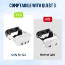 Facial Interface & Face Pad Cushion Compatible with Meta/Oculus Quest 3 Accessories, Replacement PU Leather Foam Cushion, Anti-Sweat, Anti-Leakage Silicone Face Cover, Not Fit Quest 3S