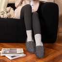 Women's Soft Curly Full Slippers - Memory Foam House Shoes Cozy Loafer with Polar Fleece Lining Indoor Lightweight House Slip-on (Gray)
