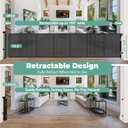 Reinforced 195 Inch Retractable Baby Gates Extra Wide Dog Gate with Support Rods Prevent Crawling Under, 16ft Wide Retractable Fence Outdoor Retractable Gate Indoor Long Gates for Kids or Pets/Black