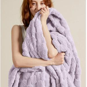 Bedsure GentleSoft Lavender Purple Throw Blanket for Couch Bed, Checkered Fleece Soft Cozy, Cute Throw for Bedroom Home Decor Gifts for Kids Girls,Lavender Fog, 50x60 Inches