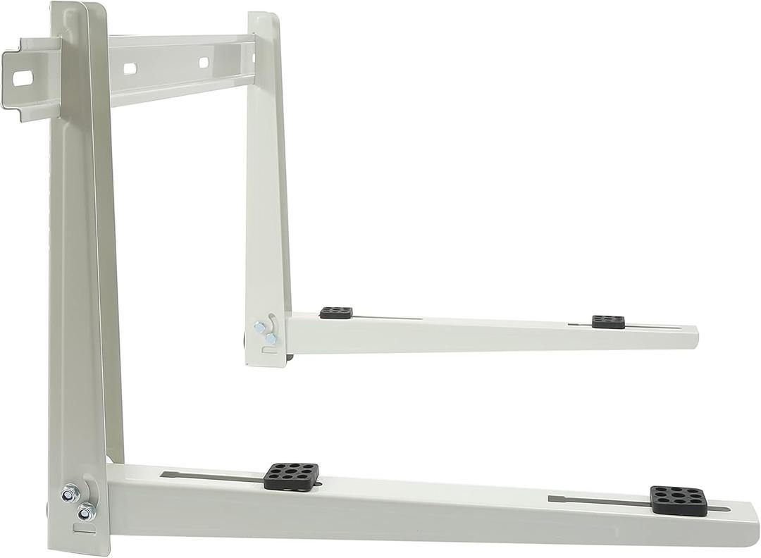 Outdoor Wall Mounting Bracket for Ductless Mini Split Air Conditioner Heat Pump Systems, Compressors & HVAC Systems, Heavy Duty, Universal, White, Galvanized Steel