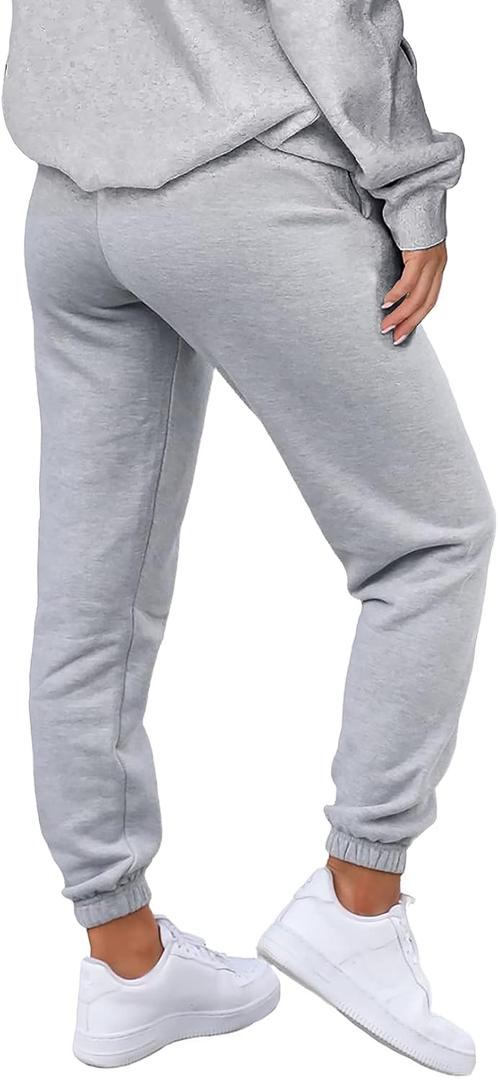 Waitfairy Sweatpants Women - Joggers for Women High Waist Baggy Sweat Pants for Womens Joggers with Pockets (Medium, Light Grey - Fleece Inside)