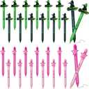 Sayglossy 24 Pcs Witch Pens Bulk Princess and Witch Pink and Green Gift Gel Pens for Friends Friendship Matching Office for Party Supplies Decorations Gift (Special Style)