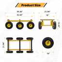 6 Wheel All Terrain Dolly, Heavy Duty Furniture Dolly 1300 Lbs Capacity, 10" Inflatable Tires Big Wheel Dolly, All Terrain Mover for Homes, Logistics, Warehouses, Shopping - 35.5" x 18" - Yellow