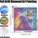 2 x Ekuxom Wolf Diamond Art Kits for Adults-5D Diamond Painting Kits for Adults-DIY Full Round Drill Diamond Gem Arts for Home Wall Decor Gift 14x14inch