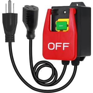 110V to 120V Single Phase On/Off Switch, Emergency stop switch, Table Saw Switch with Large Stop Sign Paddle for Quick cut-off of Power to Milling Machines and Electrical Equipment (off) (Jtkg-off-us)