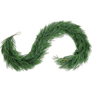6FT Christmas Garland Real Touch Artificial Norfolk Pine Garland,Fake Green Plant Garland,Suitable for Holiday,Tabletop,Fireplace,Wall Decoration,Indoor and Outdoor Christmas Decoration