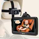 Rohent Baby Car Camera HD 1080P - Rear-Facing Infant Monitor with Night Vision Car Camera for Baby 150 Wide-Angle Lens Anti-Glare Screen Easy Install 360 Adjustable Display (Black-Standard)