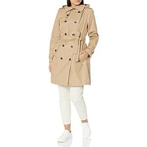 London Fog Women's Double Breasted Trenchcoat, Br Khaki, XXL