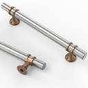 Asidrama 10 Pack 5 Inch(128mm) Brushed Satin Nickel and Champagne Bronze Kitchen Cabinet Handles, Cabinet Pulls Kitchen Cabinet Hardware Cupboard Handles Drawer Pulls
