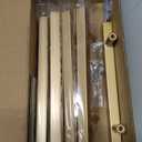 Ravinte 5 Pack Brass 4 Inch Hole Center Champagne Gold Handles Square Cabinet Hardware Stainless Steel Pulls for Kitchen Cupboard Drawers 6-3/8 Inch Overall Length