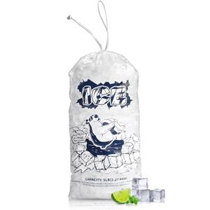 Plastic Ice Bags 5lb with Drawstring, 100 Pack for Ice Storage 5LB, 