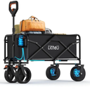 Litheli Electric Collapsible Wagon Cart Foldable, Portable Folding Wagon Cart with Wheels, Outdoor Lightweight Utility Carts for Beach Grocery Camping Shopping 60x23.5x82 cm,, Black 