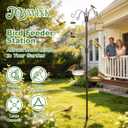 83" Bird Feeding Station Kit with Multiple Hooks, Heavy Duty Metal Bird Feeding Station with Seed Tray & Mesh Basket, Easy Assembly Ground Mounted Bird Feeder Pole for Garden Yard Outdoor