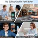 Aviator Smart Glasses for Men & Women, Bluetooth Translation Glasses, 165 Languages, Auto On/Off, Photochromic Lens, AI Glasses for Meeting Analysis, Music, Hands-Free Calls, UV/Blue Light Protection