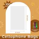 2 x NPLUX Cellophane Treat Bags, 6 x 10 Inch Clear Gift Bags, 100 Pack Cookie Bags with Twist Ties for Candy, Popcorn, Bakery Snacks, Party Favors, Bake Sale and Small Gift Packaging