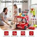 Kids Cleaning Toy Set, Educational Pretend Play Cart with 29 Pcs, Detachable Housekeeping Tools for Toddlers