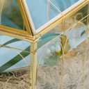 NCYP Glass Cards Box with Slot and Lock for Wedding - 12.6" x 5.9" x 9" Geometric Vintage Envelops Wishwell Card Holder - Tabletop Reception, Birthday Party Decor, Gold (Glass Box Only)