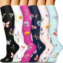 Bluemaple Compression Socks for Women & Men Circulation (6 Pairs) 15-20 mmHg is Best Support for Athletic Running Cycling (Large-X-Large)