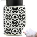 Comeon Foaming Hand Soap Dispenser, 12 Oz Refillable Foam Pump Bottle Hand Lotion Pump Bottle Ceramic Lotion Container Liquid Hand Soap Jar Shower Dispenser Kitchen Bathroom Dcor (Flower Pattern)