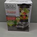 BLACK+DECKER PowerCrush Multi-Function Blender with 6-Cup Glass Jar, 4 Speed Settings, Silver