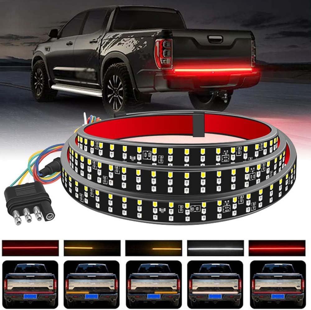 GSOWO 48" Truck Tailgate Light Bar, 432 LED Tailgate Lights Strip Brake Light Bar for Truck, Triple Row Turn Signal Truck Bed Lights for Dodge RAM Fo-rd F150 F250 GMC Chevy Silverado Tundra, 48 inch
