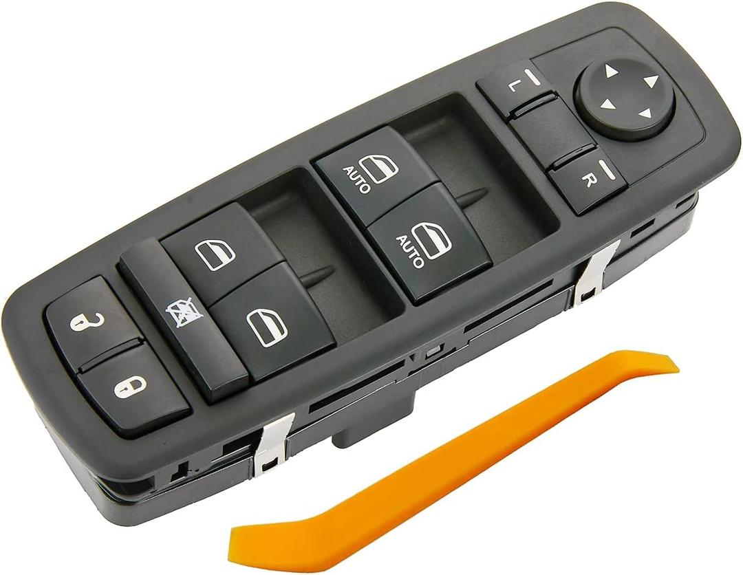3+9 Metal Pins Check Required.Power Window Switch fits for 2012-2015 Dodge Grand Caravan,Chrysler Town &Country.13-15 Ram 1500 2500 3500 Driver Side Control switches OE:68110866AB(Green Led)