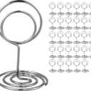 30PCS Table Number Holders Place Card Holder - Photo Holders for Tables, Cards Stand Name Menu Clips, Table Sign Holders for Wedding Anniversary Birthday Party, Silver