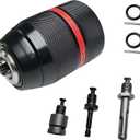 Drill Chuck Adapter Keyless Replaces for Millwaukeeii Hand Drill Impact Driver 1/2-20UNF Mount 1.5-13mm Clamping Self-Tighten Drill Chuck 3/8" SDS-Plus Shank 1/2" Impact Wrench Adapter 1/4" Hex Shank