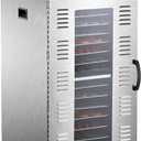 NutriChef Commercial Electric Food Dehydrator Machine | 20 Shelf Extra Large Capacity - Stainless Steel Trays | 2000-Watts, Digital Timer & Temperature Control | 18.11'' x 15.75'' x 31.89'' IN