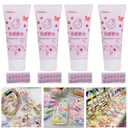 Cream Glue for DIY Crafts, 4pcs (50ml Each) White Decoden Cream DIY Phone Case Kit with 4pcs Piping Tips, Perfect for Handmade Crafts and Decorations (Purple)