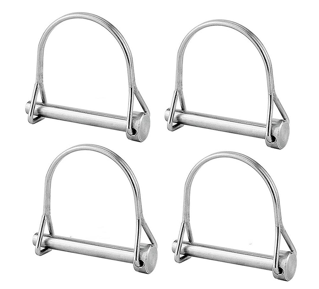 4Pack Super Big Safety Coupler Pin 1/2x 3-3/20(12mm x 80mm) Spring Steel Shaft Locking Pin Safety Coupler Pin Heavy Duty Shaft Locking Pin Sliver (4Pack)