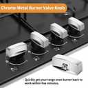 Range Valve Knob Compatible with Oven/Stove/Gas Stove, Chrome Knob Fit for D-Shape Control Valve, Premium Chrome Commercial Grill Knok Replacements-4 Pack