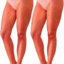 2 Pairs Womens Fishnet Stockings High Waist Tights Fishnets Fishnet Tights for Women (One Size, Red)