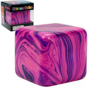 Swirl Stress Cube Squishy Toys, Slow Rebound Squishy Fidget Toy for Adults, Unique Swirling Color Mixing, Slow Rising Sensory Toys for Anxiety Stress Relief (Purple)