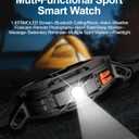 Smart Watches for Men with Flashlight(Answer/Make Calls),1,43" AMOLED Military Rugged Tactical Smartwatch,5ATM Waterproof/Heart Rate Monitor/Fitness Tracker for iOS Android,3-Bead (Large)