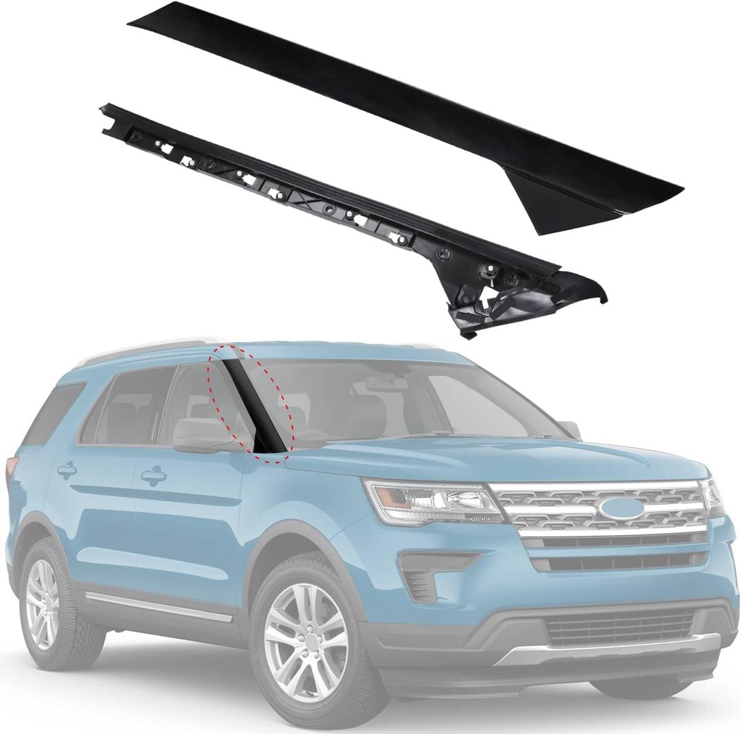 CARMOCAR A-Pillar Windshield Molding Front Right Trim Outer & Inner Replacement for Ford Explorer 4 Door Utility 2011-2019 926-451 BB5Z7803136AA BB5Z-7803136-AB BB5Z7803136BA (Passenger Side)