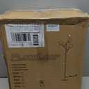 Fiqevs Globe Floor Lamp with 3 Adjustable Orb Lampshade, Gold Mid Modern Frosted Glass Standing Lamp Bulbs Included, Sputnik Tree Tall Pole Lamp for Living Room, Bedroom - Antique Brass