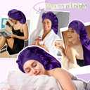 4 x BONNET QUEEN Extra Long Braid Bonnet for Sleeping Silky Satin Foldable Weave Locs Curly Wigs Extensions Hair Tie Band Large 30" Purple