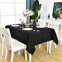 Black Square Tablecloth Waterproof Stain Resistant Wrinkle Free Table Cloth 210GSM Polyester Wipeable Table Cover for Party, Banquet, Indoor and Outdoor-Rectangle/Rectangular, 70 x 70 inch