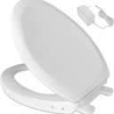 ZMJH S005-B3 Heated Toilet Seat with Night Light, Elongated, Toilet Seat Warmer, Soft Slow Close, Three Temperature Settings, Easy Installation, White