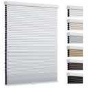 Changshade Cordless Cellular Shades, Blackout Room Darkening Black Out Honeycomb Blinds for Indoor Windows Bedroom, Pull Down Pleated Accordion Blind Easy Install, Shade Size 35" Wx64 H, White