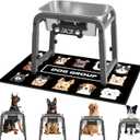 1.2 Gallon Elevated Dog Water Bowl, Height Adjustable (1117'') Raised Stainless Steel Bowl with Spill-Proof Mat & Sturdy Metal Stand, Tip-Proof, Easy to Clean, Indoor & Outdoor Use