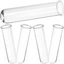 Kisangel 5Pcs Plant Propagation Tubes Glass Test Tubes Plant Propagation Station for Clear Hydroponic Vase