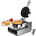 Commercial Waffle Maker, 1300W Stainless Steel Waffle Baker Machine, 50-300C(120-570), Nonstick, for Catering, Restaurant, Snack Stand, Perfect for Iftar, CE Certified