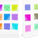 2Pcs Transparent Large-Size Removable Sticky Note Holder,Portable Monitor Memo BoardDesktop Memo Message Board, for Any Laptop and Desktop, No Screen Damage.