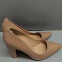 JOY IN LOVE Chunky Heels for Women High Block Heel Pointy Toe Dress Work Pumps (8, Apricot Matte)