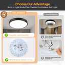 Matte Black Flush Mount Ceiling Light, 3000-5000K 13inch Modern Bedroom Lighting Fixtures Ceiling Mount, Dimmable Overhead Led Light Fixture for Hallway Bathroom Stairwell, ETL Listed