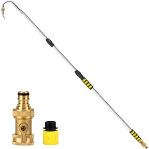 Gutter Cleaning Tools, 12ft(20ft Reach) Gutter Cleaner Tools From the Ground with Hose Attachment, Rain Gutters Cleaning Wand with Heavy-Duty Head for 2nd Story House