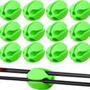 12 Pcs Portable Silicone Fishing Pole Rod Holder Clips Fixed Ball 5 Holes Rubber Fishing Pole Puller Clips Silicone Rod Holder Straps for Travel Ground Car Bike (Green)